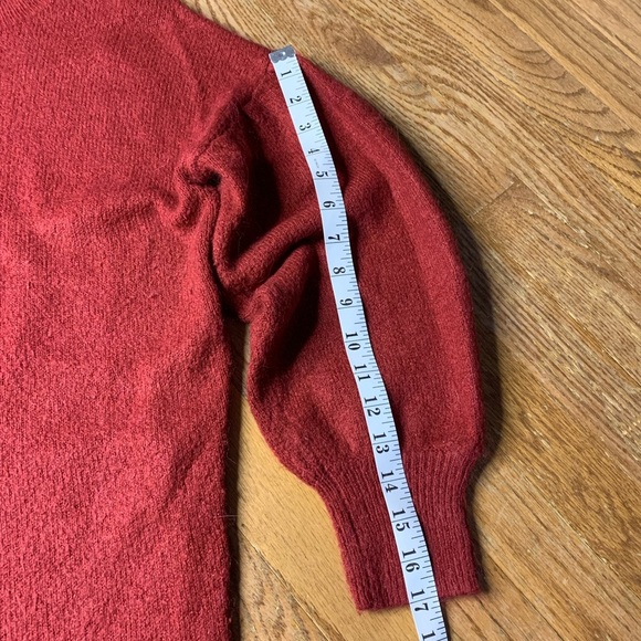 For Thee Red Balloon Sleeve Mock Neck Sweater Dress - M - Picture 7 of 7